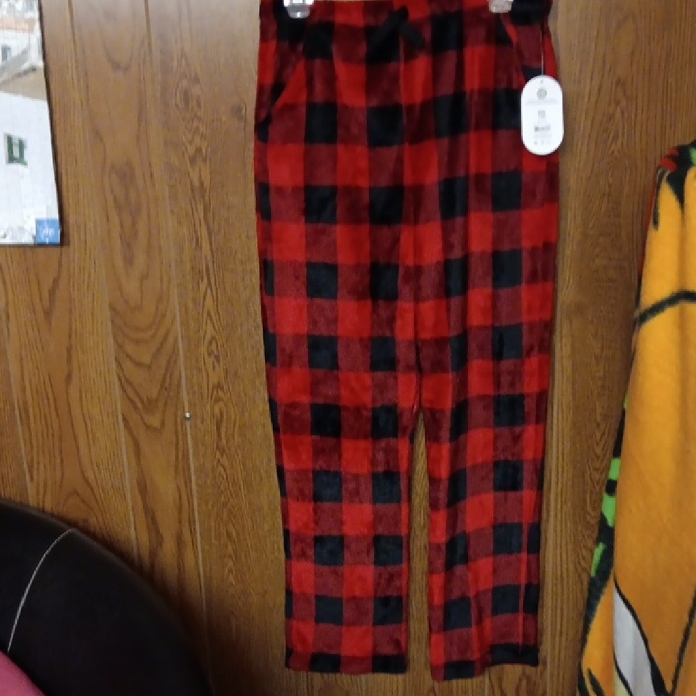 wonder nation Red & Black Buffalo Plaid Fleece Pajama Pants